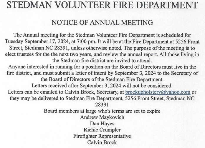 Home Stedman Volunteer Fire Department